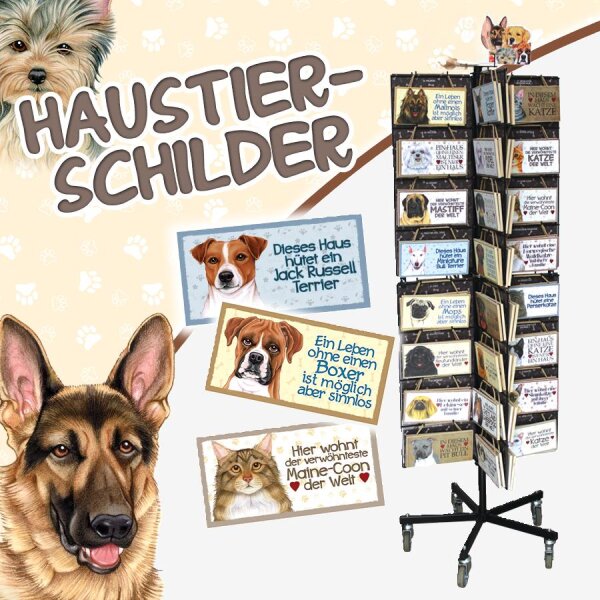 Haustierschilder aus Holz - Hunderassen