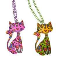 Modeschmuck Katze bunt
